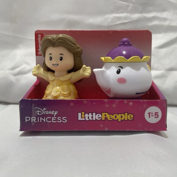 Fisher-Price Little People Disney Princess Figure Set Belle & Mrs. Potts - Picture 2 of 7